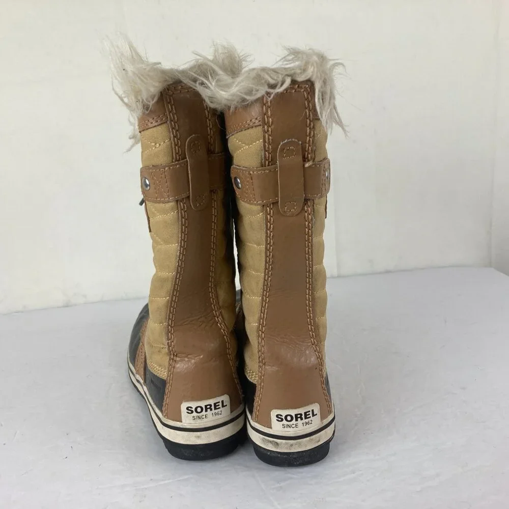 Sorel Tofino II Girls sz 3 Tan Insulated Waterproof Winter Snow Boots Mid‎ Calf